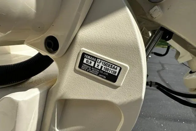 Slide: The Image of Yamaha motor label on 2025 Grady-White Gulfstream 232 boat engine. - 9