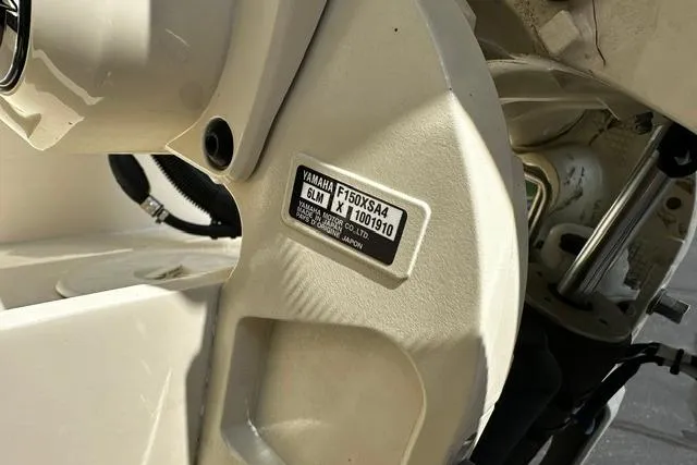 Slide: The Image of Close-up of Yamaha engine part on 2025 Grady-White Gulfstream 232 boat. - 10