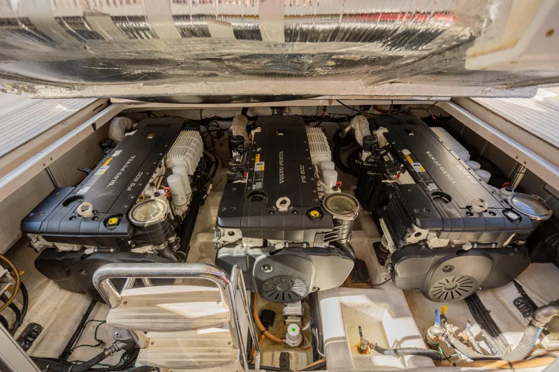 Slide: The Image of Engine room of 2012 Riviera 33 Flybridge with Volvo Penta engines. - 33