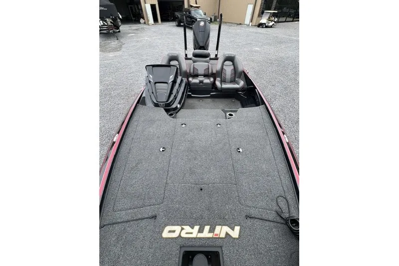 The Image of 2024 Nitro Z19 boat interior with spacious deck and seating. - 1