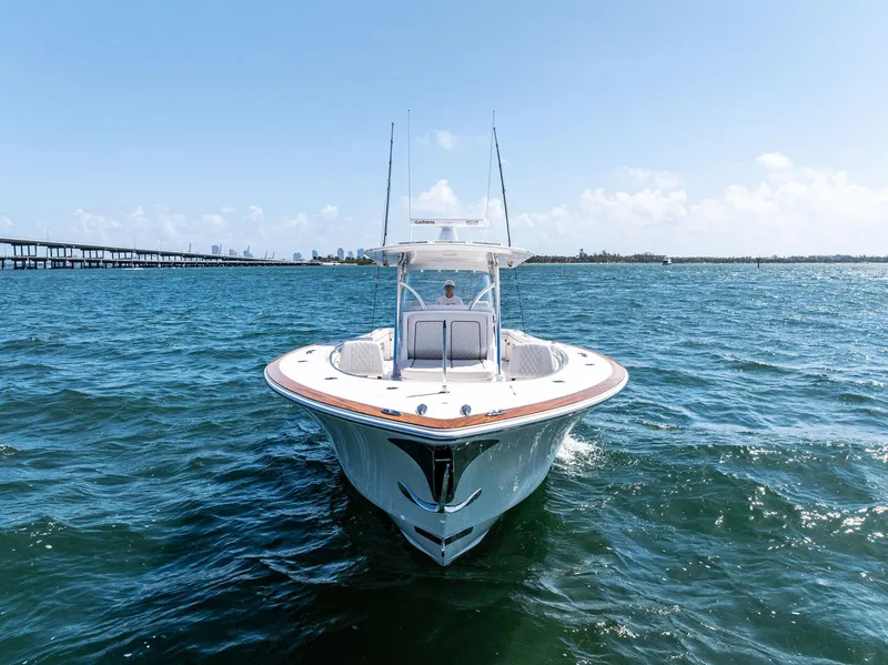 The Image of 2021 Valhalla Boatworks V-41 on open water, clear sky background. - 6