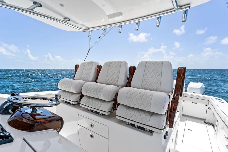 Slide: The Image of 2021 Valhalla Boatworks V-41 luxury seating with ocean view. - 28