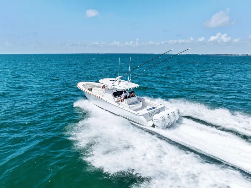 Slide: The Image of 2021 Valhalla Boatworks V-41 cruising swiftly on open sea. - 49