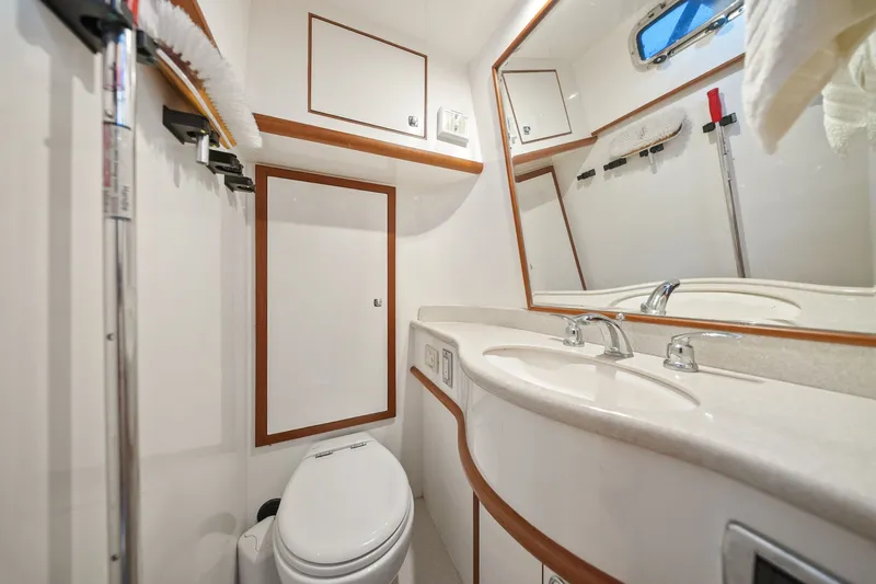 Slide: The Image of Luxurious 2015 Hampton Endurance yacht bathroom with modern fixtures and elegant design. - 56