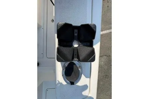 Slide: The Image of 2023 Bayliner 1703 Trophy boat deck with black accessory holder. - 20