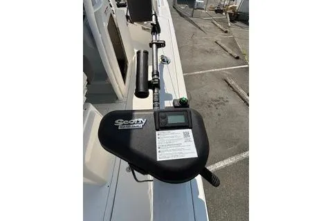 Slide: The Image of 2023 Bayliner 1703 Trophy boat with Scotty downrigger on deck. - 22