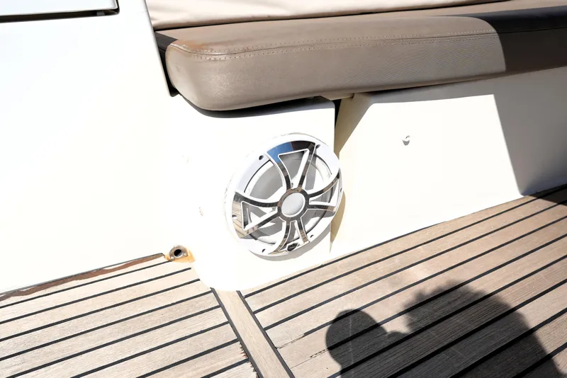 Slide: The Image of Speaker and seating on 2013 Prestige 500 yacht deck. - 42