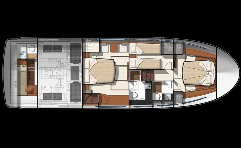 Slide: The Image of Manufacturer Provided Image: Top view layout of a 2013 Prestige 500 yacht interior. - 88