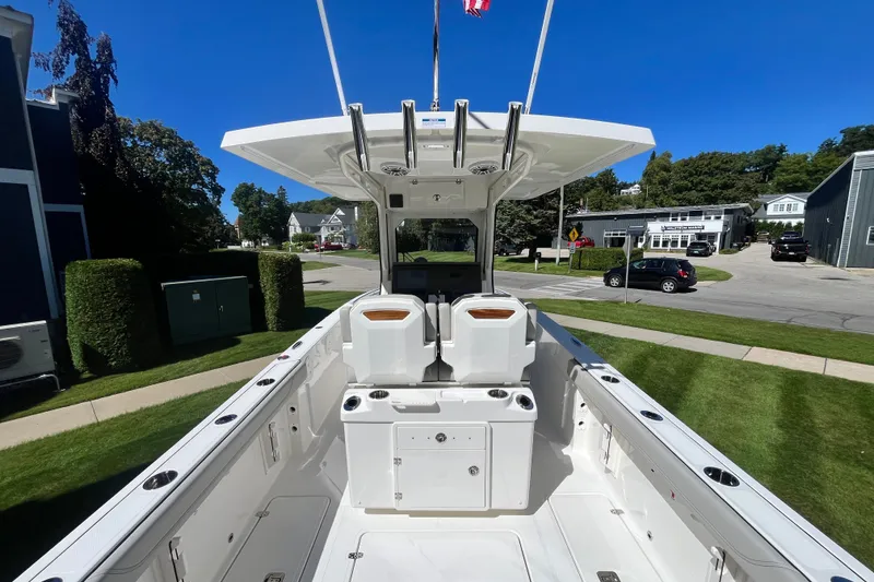 Slide: The Image of 2027 Pursuit S 268 Sport boat interior, featuring sleek design and modern amenities. - 3