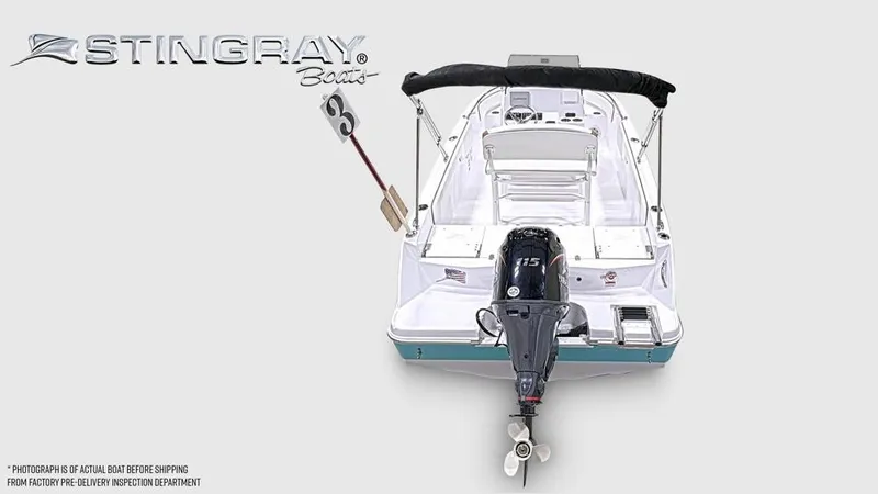 Slide: The Image of The image shows a 2027 Stingray 173 CC boat with an outboard motor. - 3