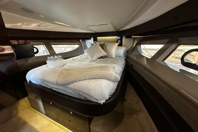 Slide: The Image of Luxurious 2017 Sea Ray Sundancer 400 cabin with cozy bed and elegant interior design. - 24
