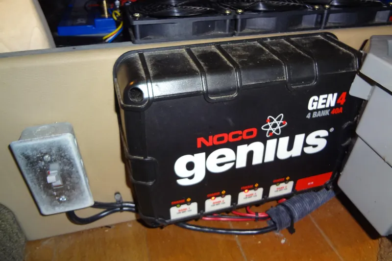 Slide: The Image of NOCO Genius GEN4 battery charger in a 2013 Sea Ray Sundancer 330 boat. - 51