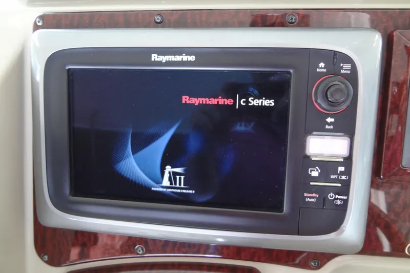 Slide: The Image of Raymarine c Series display on 2013 Sea Ray Sundancer 330 boat dashboard. - 27