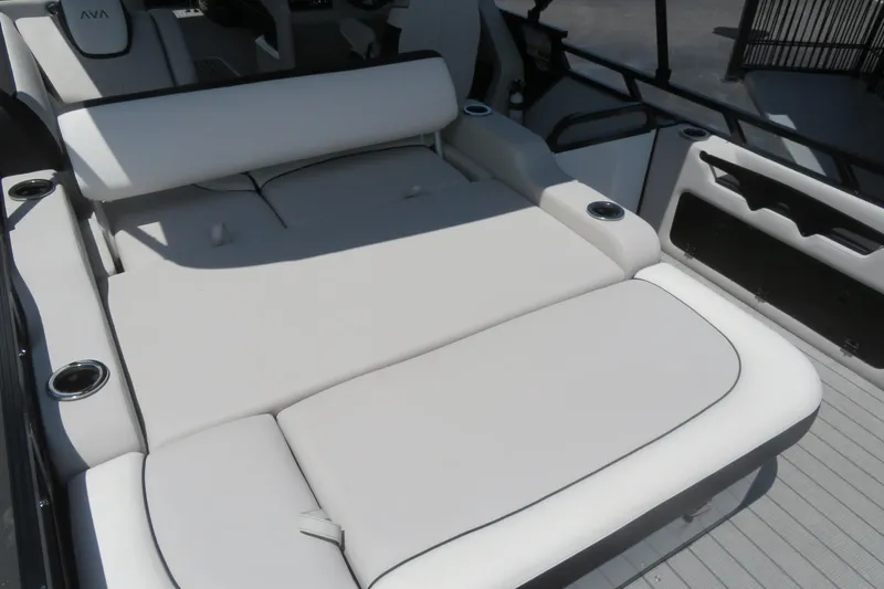Slide: The Image of 2027 Avalon LSZ Versatile Rear Bench, luxurious seating on a 25-foot boat. - 16