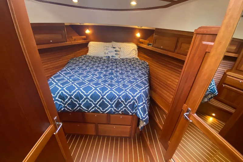 Slide: The Image of Luxurious cabin interior of 2014 Sabre 38 Salon Express yacht with wooden finish. - 20