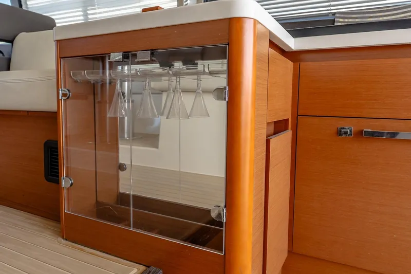 Slide: The Image of Luxury yacht interior with glass cabinet, Prestige 450S, 2015 model. - 19