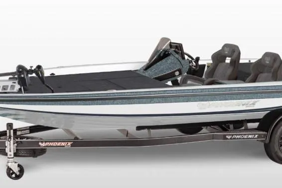 The Image of 2027 Phoenix 920 Elite X boat on trailer, featuring sleek design and dual seating. - 1