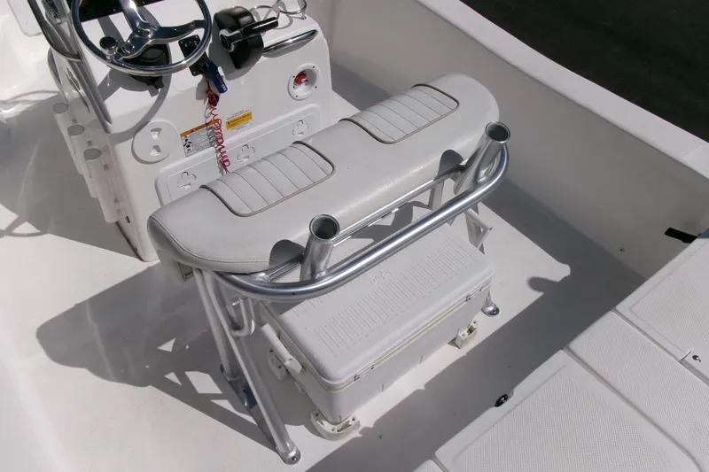 Slide: The Image of 2015 Sea Fox 180 Viper boat interior with steering console and seating area. - 16