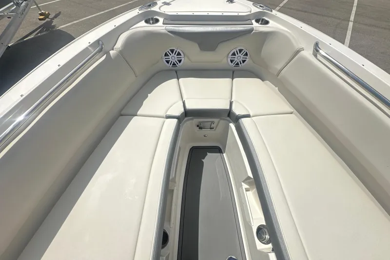 Slide: The Image of Interior view of 2026 Sailfish 236 DC boat, featuring spacious seating and modern design. - 35