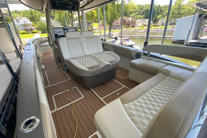 Slide: The Image of Luxurious 2015 Statement 380 Open boat interior with plush seating and elegant design. - 3