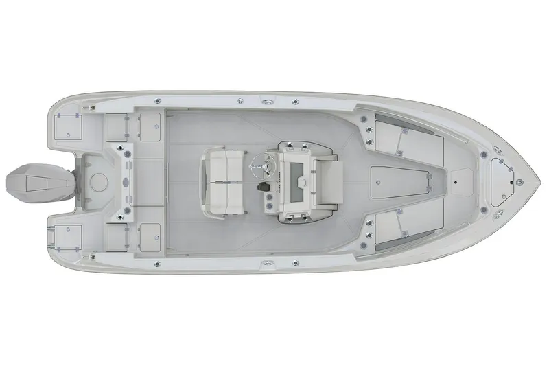 Slide: The Image of Manufacturer Provided Image: Top view of 2026 Sailfish 232 CC boat layout, showcasing seating and console arrangement. - 9