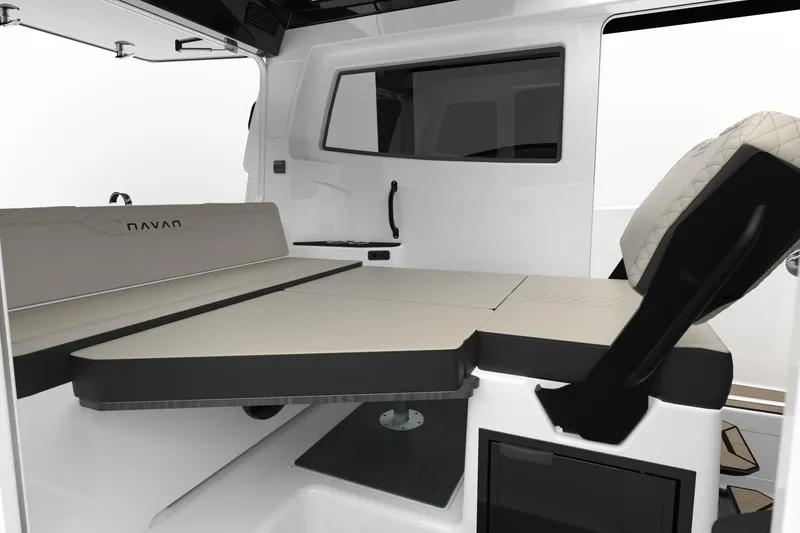 Slide: The Image of Interior of 2026 Navan C30 boat with modern seating and sleek design. - 9