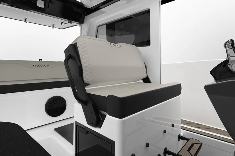 Slide: The Image of Interior of 2026 Navan C30 boat featuring modern seating and sleek design elements. - 11