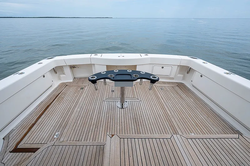 Slide: The Image of Spacious deck of 2009 Riviera 58 Flybridge yacht with ocean view. - 77