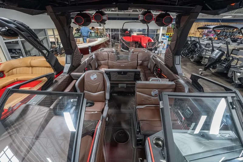 Slide: The Image of 2026 Tigé Ultré 25ZX boat interior with luxurious seating and modern design features. - 21