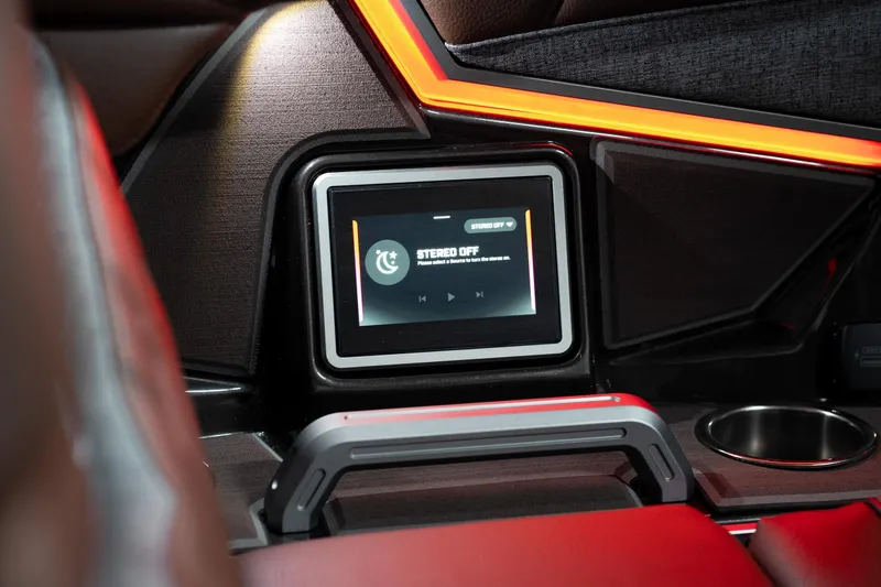Slide: The Image of 2026 Tigé Ultré 25ZX interior touchscreen display with stereo controls and modern design. - 35