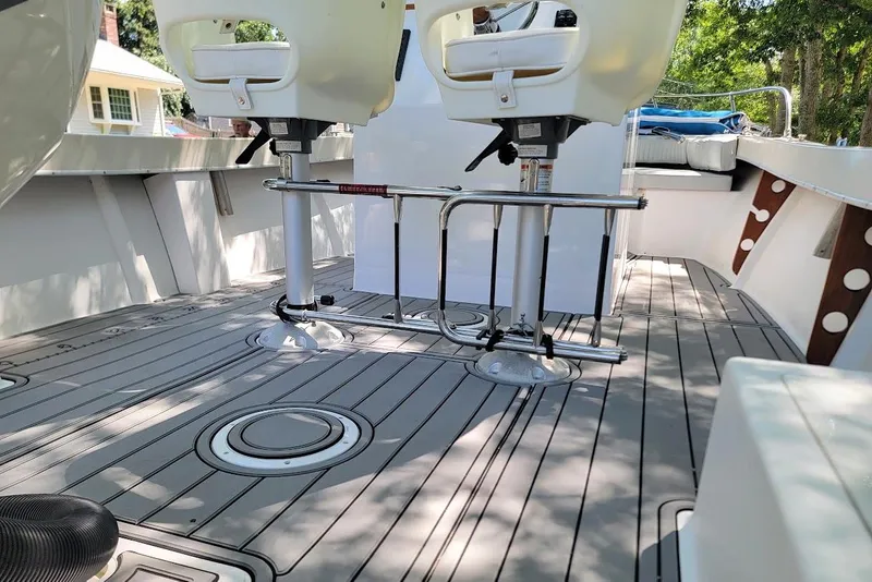Slide: The Image of 1978 Wellcraft V-20 Steplift boat interior with modern seating and sleek deck design. - 20