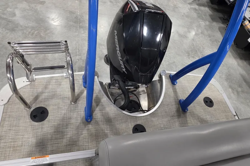 Slide: The Image of 2022 South Bay 25 CTS boat with Mercury outboard motor and stainless steel ladder. - 20