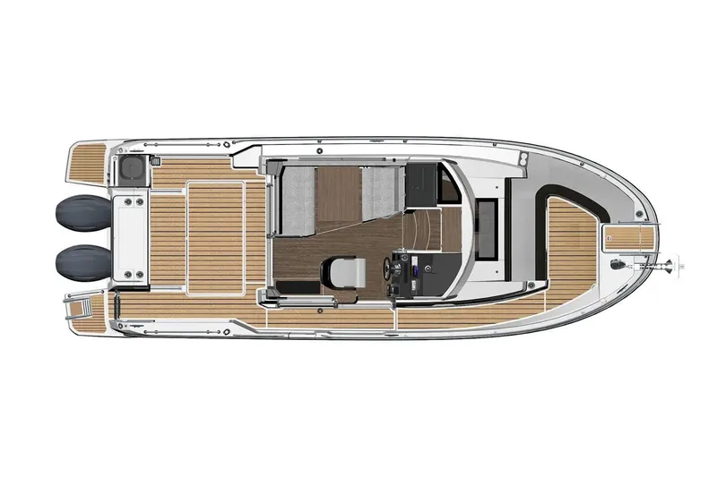 Slide: The Image of Manufacturer Provided Image: Top view of 2020 Jeanneau NC Sport 895 boat layout with twin engines. - 56