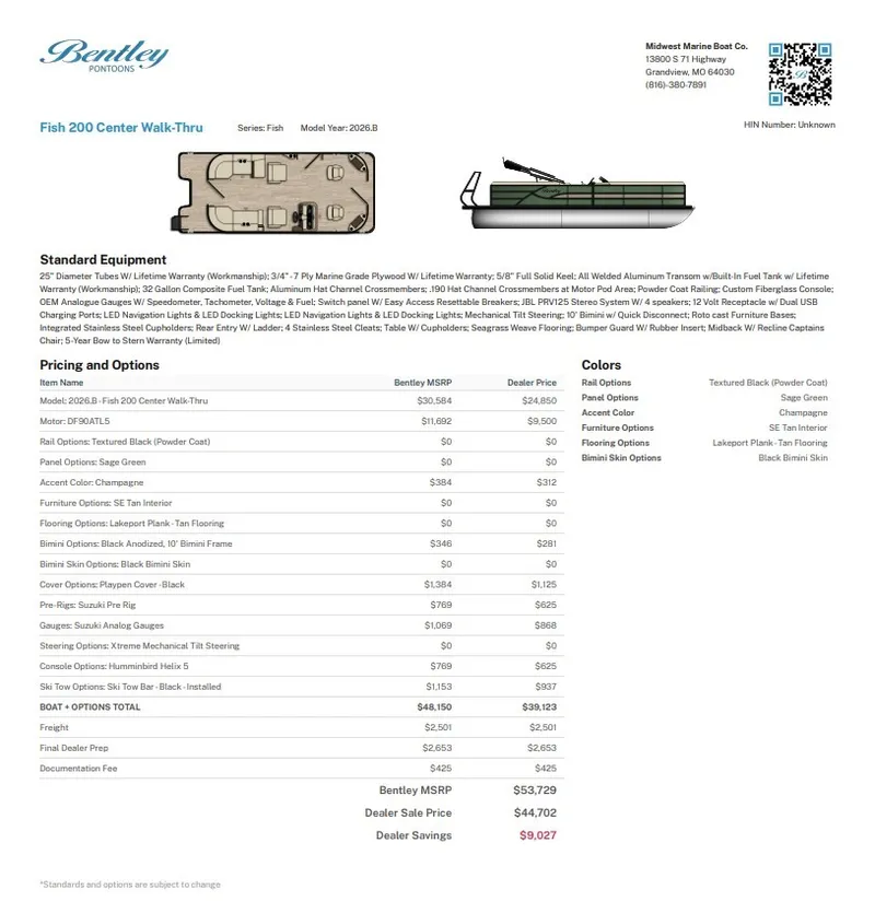 Slide: The Image of Bentley Pontoons 200 Fish CWT 2027 - 2