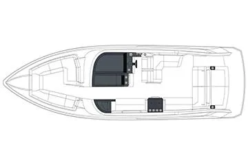 Slide: The Image of Manufacturer Provided Image: Top view layout of a 2016 Formula 330 Crossover Bowrider boat. - 12