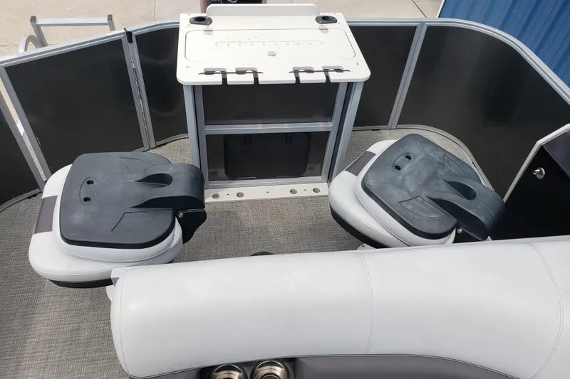 Slide: The Image of 2023 Bentley Pontoons 223 4 Party Fish interior with seating and fishing station. - 11