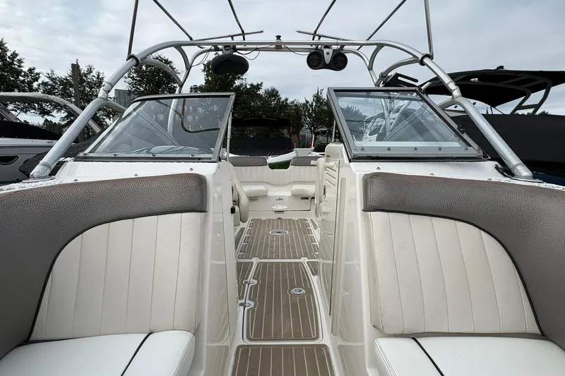 Slide: The Image of 2008 Yamaha Boats AR230 HO interior with sleek seating and modern design. - 9