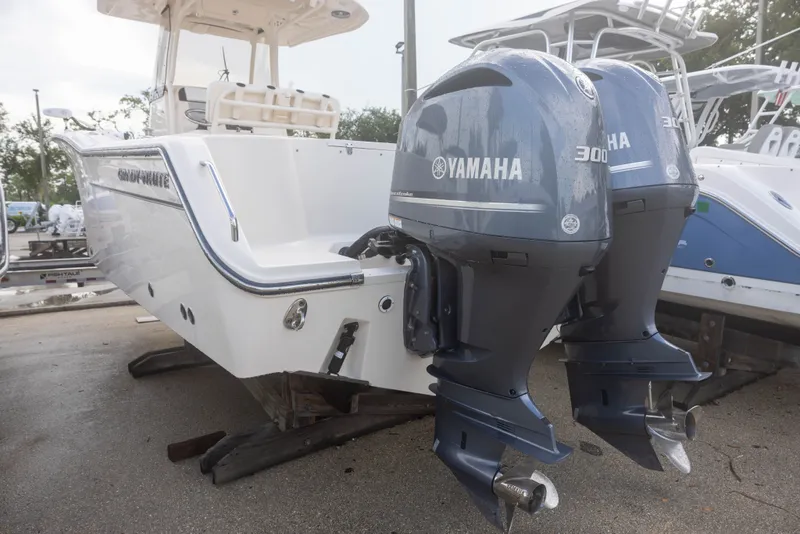 Slide: The Image of A 2021 Grady-White Canyon 271 boat with twin Yamaha 300 outboard engines. - 3