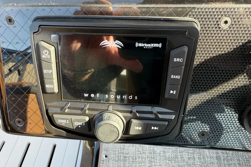 Slide: The Image of Wet Sounds audio system on 2026 Premier 230 SunSation RF boat dashboard. - 14