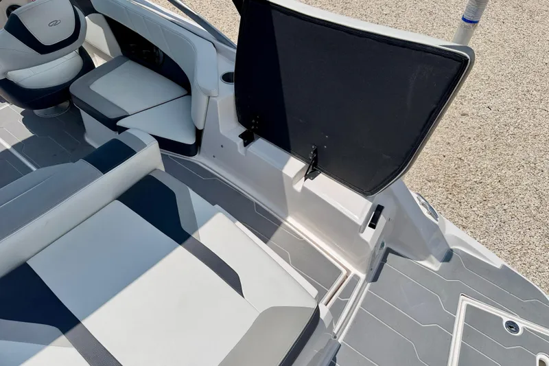 Slide: The Image of 2020 Regal 21 OBX boat interior with sleek seating and modern design. - 33
