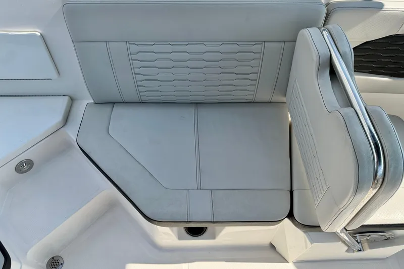 Slide: The Image of 2022 Sea Ray SPX 230 Outboard boat seating with sleek, modern design and comfortable upholstery. - 23