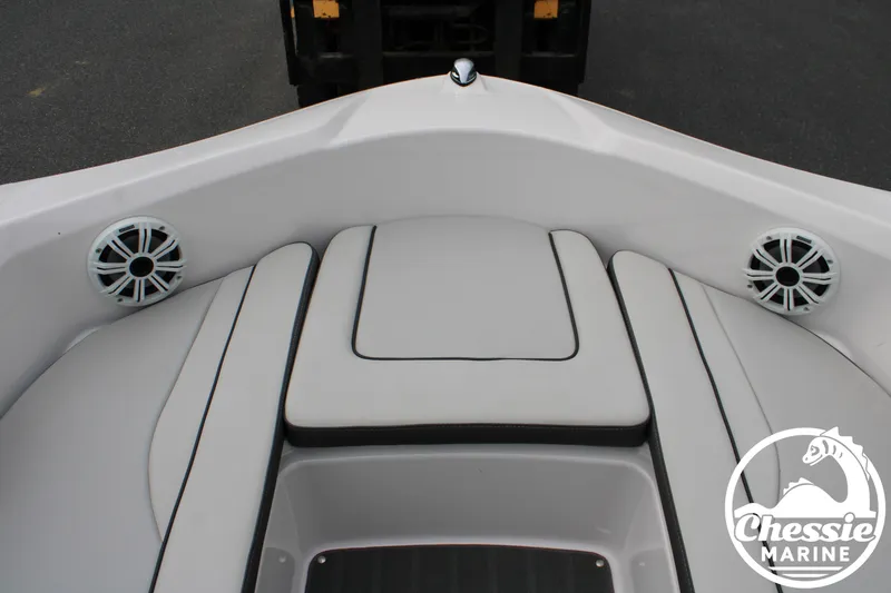 Slide: The Image of The image shows the bow area of a Yamaha AR190 boat with cushioned seating and speakers. - 18
