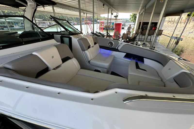 Slide: The Image of Luxurious interior of 2017 Four Winns H290 boat with plush seating and modern design. - 21