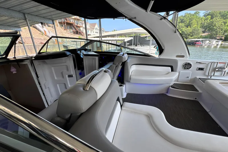 Slide: The Image of Interior of 2017 Four Winns H290 boat with sleek seating and modern design. - 53