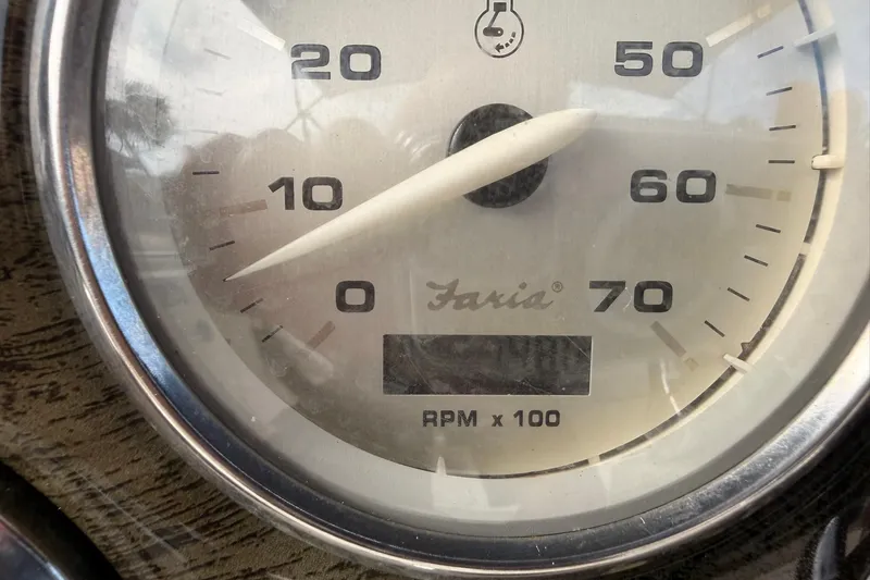 Slide: The Image of Close-up of a Faria tachometer on a 2006 Hurricane FunDeck GS 211 OB boat. - 21