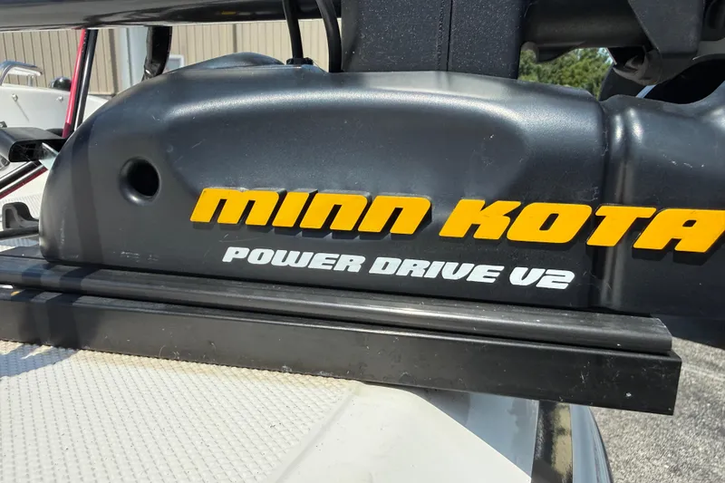 Slide: The Image of Minn Kota Power Drive V2 motor on 2014 Hurricane SunDeck Sport 188 OB boat. - 26