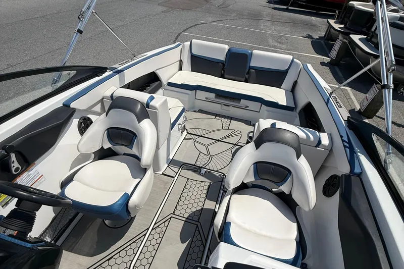 Slide: The Image of 2020 Scarab 255 Open ID boat interior with stylish seating and modern design. - 10