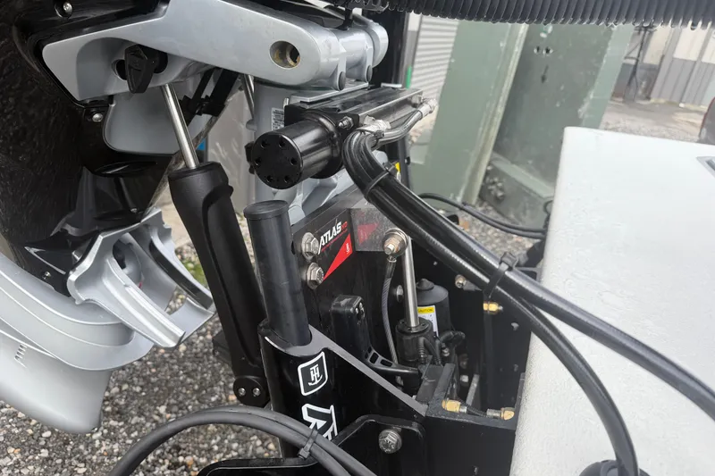 Slide: The Image of Close-up of Skuta 24 Cat 2027 boat engine components and hydraulic system. - 12