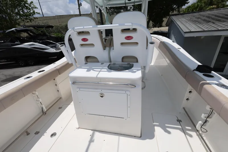 Slide: The Image of 2015 Sea Fox 286 Commander boat interior with seating and storage area. - 8