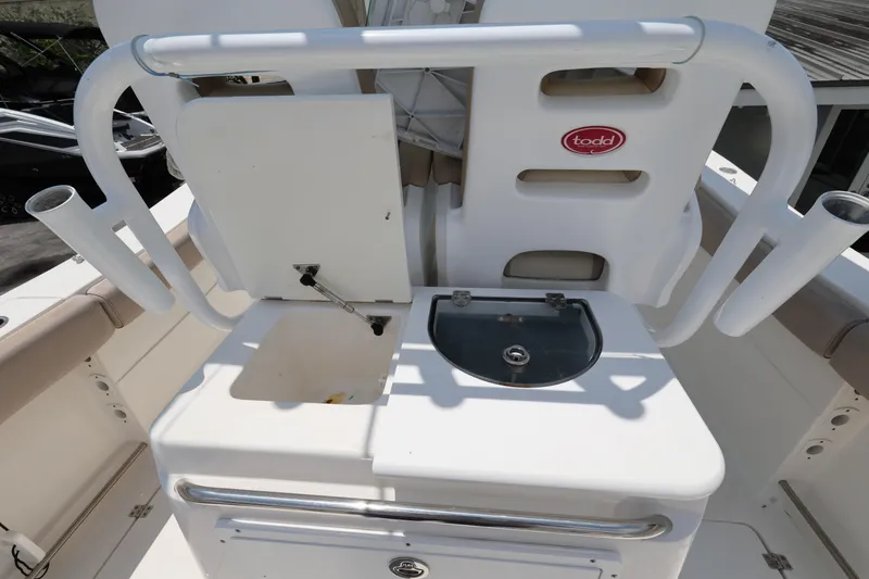 Slide: The Image of 2015 Sea Fox 286 Commander boat with tackle station and rod holders. - 24